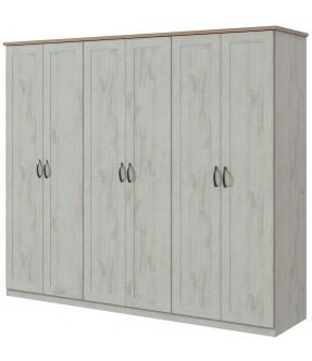 ARMOIRE MONACO (4PC) 6 PTS AVORIO SOFT / CARVALHO